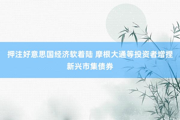 押注好意思国经济软着陆 摩根大通等投资者增捏新兴市集债券